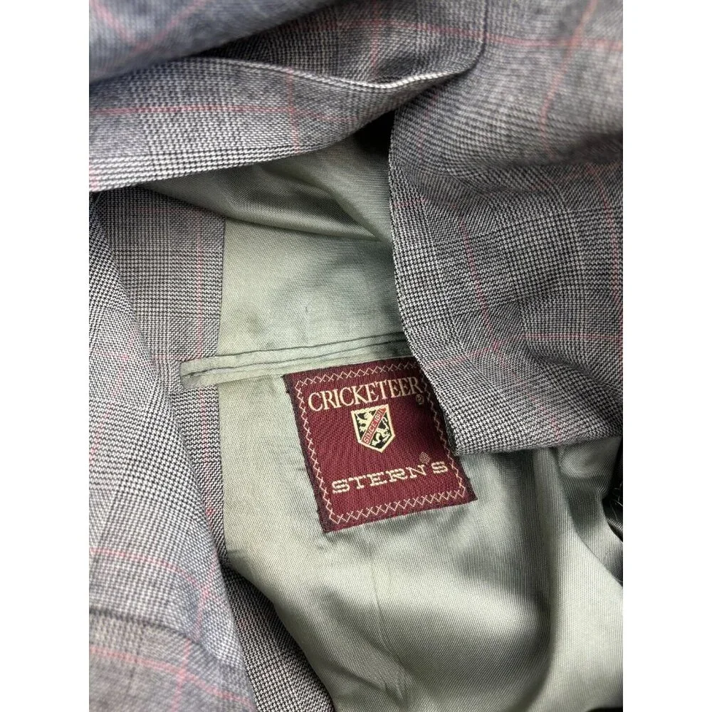 Vintage Cricketeer Blazer Men's‎ 42 Gray USA Made Wool 2 Button Single Vented